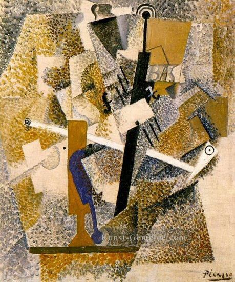 Pfeife violon bouteille Bass 1914 Kubismus Pablo Picasso Ölgemälde
